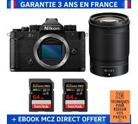 Nikon Zf + 85mm f/1.8 S + 2 SanDisk 64GB Extreme PRO UHS-II SDXC 300 MB/s + Ebook '20 Techniques pour Réussir vos Photos' - Appareil Photo Hybride