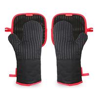 Nikou 1 paire de gants de cuisine antidérapants en coton et silicone, résistants à la chaleur et au barbecue, gants de cuisine pour cuisine et grillades