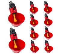 Nikou 10 Pièce Abreuvoir Poules Automatique, Gobelets à Eau de Poulet Distributeur Eau Poule Abreuvoir Volaille en Plastique, pour Poule, Canard, Oie, Dinde, Pigeon