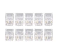 Nikou 10 Pièces Bande LED COB au Connecteur de Fil 10mm 3 Broches Connecteurs de Bande de Lumière LED sans Soudure Transparents pour le Bureau de L'école à Domicile