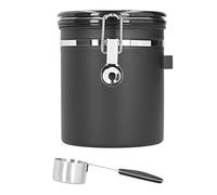 Nikou 304 grains de café en acier inoxydable boîte à thé scellé récipient de stockage des aliments serrure forte étanchéité Portable famille voyage 1.5L 304 grains de café en acier (Noire)