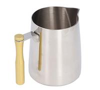 Nikou 600ML Stainless Steel Coffee Frothing Pitcher Break Milk Frothing Cup with Detachable Handle (Jaune)