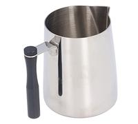 Nikou 600ML Stainless Steel Coffee Frothing Pitcher Break Milk Frothing Cup with Detachable Handle (Noire)