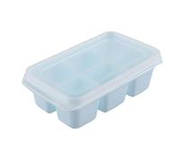 Nikou Bac à glaçons avec couvercle, polypropylène de qualité alimentaire, nettoyage facile, design empilable, compact 11,5 x 7 x 4 cm, bleu et blanc, glace pour zer