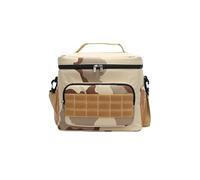 Nikou Boîte à déjeuner isotherme pour homme et femme, sac fourre-tout isotherme double épaisseur, design étanche, bandoulière réglable, poche avant zippée, deux grandes poches latérales en maille