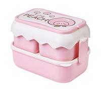 Nikou Boîte à lunch des élèves portables mignons enfants -ondes pour enfants caricatures Compartiment indépendant Conteneur pour les employés de bureau et les étudiants (Rose)