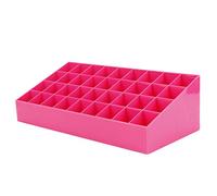 Nikou Boîte de rangement pour maquillage à 36 compartiments, présentoir rose à lèvres et récipient de bureau pour cosmétiques, outils de maquillage pour rouge à lèvres et cosmétiques