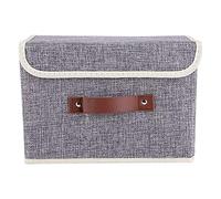 Nikou boite rangement tissu boite rangement vetement boite de rangement,Portable Grand panier de bacs de rangement pliable, boîte de rangement de vêtements pliante en tissu(gris)