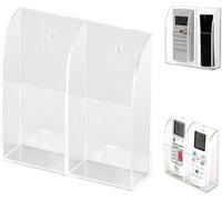 Nikou Boîtier de Support de Télécommande, Boîte de Rangement Murale à Distance en Acrylique Transparent pour Porte-Maquillage Climatiseur TV Télécommande (2 Grilles)