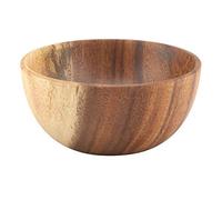 Nikou Bol en bois d'acacia massif pour salade, soupe, riz, ustensiles de cuisine faits main, 16 x 7 cm, finition décorative, plat de service
