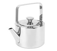 Nikou Bouilloire 1L avec Passoire, Théière Bouilloire en Acier inoxydable, Poignée ergonomique, Sifflante Induction Gaz Cuisinières, pour Thé, Café, Tea Pot (Argenté)