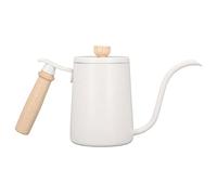 Nikou Bouilloire à café ergonomique en acier inoxydable, à col de cygne, Pour la cuisine de la maison (Blanche)