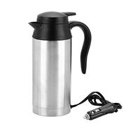 Nikou Bouilloire de voiture, portable, 750 ml, 24 V, bouilloire chauffe-eau, bouteille thermos en acier inoxydable avec allume-cigare pour boire du thé et du café
