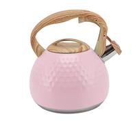 Nikou Bouilloire sifflante en acier inoxydable 304 - 3 l - Rose - Accories de salon de thé - 24 cm