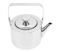 Nikou Bouilloire sifflante en acier inoxydable avec passoire, 1 l, avec poignée ergonomique pour toutes les cuisinières, construction en métal épais, argenté