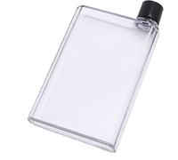 Nikou Bouteille d'eau Plate 420 ml A5, Tasse d'eau Plates Carrée Sac à Main Transparent Bouteille Réutilisable Tasse de Voyage, Gobelet de Jus Portable pour Sports de Plein Air, Fitness