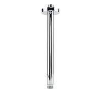 Nikou Bras de douche rond en acier inoxydable - Support mural pour pommeau de douche de plafond de salle de bain - 25 cm - Design en acier inoxydable
