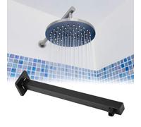 Nikou Bras d'extension de pommeau de douche carré en acier inoxydable de 36,8 cm pour salle de bain