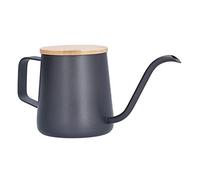 Nikou Cafetière en acier inoxydable, bouilloire manuelle à bec Long et étroit avec couvercle en bambou pour la cuisine domestique