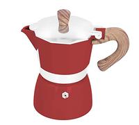 Nikou Cafetière en aluminium pratique, Pot Moka octogonal, opération facile, appareil de cuisine et de bureau à domicile (Modèle Seiko rouge)