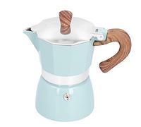 Nikou Cafetière en aluminium pratique, Pot Moka octogonal, opération facile, appareil de cuisine et de bureau à domicile (Modèle Seiko bleu lac)