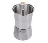 Nikou Cafetière portable en acier inoxydable, 300 ml, poignée résistante à la chaleur, couvercle en verre, idéale pour le café italien et le thé au lait, cafetière, argent