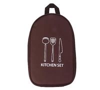 Nikou Camping Voyage Ustensiles De Cuisine Sac Portable Barbecue Batterie De Cuisine Sac avec Poignée (Brun)