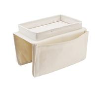Nikou Canapé Plateau, Canapé Bras Table Porte-gobelet Accoudoir Rangement Pliant Tissu Oxford 600D Poches Latérales(blanc crème)