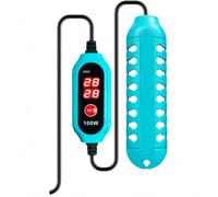 Nikou Chauffage d'aquarium 100 W avec contrôleur externe pour aquariums de | Barre chauffante pour aquarium, réglable de 15 à 34 °C, avec affichage numérique LED, arrêt automatique