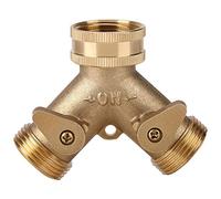 Nikou Connecteur de Robinet De Tuyau, Connecteurs de Robinet de Diviseur de Vanne à 2 Voies en Laiton de 3/4 Pouce pour Filetage Europédn D'Irrigation de Jardin 3/4
