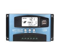Nikou Contrôleur de charge solaire MPPT 40/50/60/100A 12V 24V Double affichage LCD USB Fonction de protection de haute précision(40A)