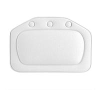 Nikou Coussin de bain spa rembourré en mousse souple avec ventouses antidérapantes, appui-tête pour baignoire, coussin de nuque et de dos (blanc)