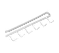 Nikou Crochet rétro de salle de bain, crochet porte-serviette en aluminium, cintre mural robuste pour balcon, cuisine, 6 crochets, noir, style Ele, étagère de cuisine pratique pour la maison