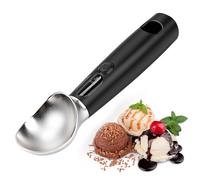 Nikou Cuillère à glace chauffante, rechargeable, avec 3 niveaux, cuillère à glace électrique qui chauffe à 160 °C pour la glace dure (noir)
