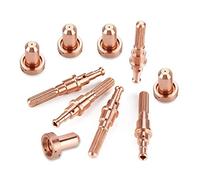 Nikou Découpeur Plasma Buses Électrodes, 5 Électrodes 9-8215 + 5 Embouts de Buses 9-8210, Accessoires de Machine de Découpeur Consommable Convient à la Torche de Découpe Sl60/100