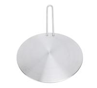 Nikou Diffuseur de chaleur en acier inoxydable, poignée amovible, plaque d'adaptation ronde à induction pour cuisinière à gaz et plaque de cuisson en verre, 22 cm, disque à induction, plaque de