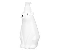 Nikou Distributeur de shampooing, type pompe style ours blanc, bouteille de douche en plastique pour salle de bain, 29 x 7,6 cm, distributeur de liquide de lavage pour shampooing, après-shampoing, gel