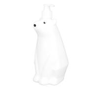 Nikou Distributeur de shampooing, type pompe style ours blanc, bouteilles de douche en polypropylène PE pour salle de bain, 23,4 x 29,5 cm, distributeur de liquide de lavage, après-shampoing pompe de