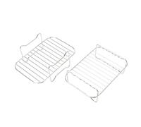 Nikou Ensemble de grille de friteuse rectangulaire en acier inoxydable, grille vapeur pour Ninja Foodi DZ201 401, très résistante, accories de cuisine en métal