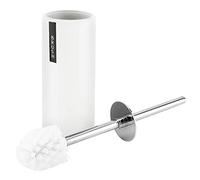 Nikou Ensemble de support de brosse de toilette mural en acier inoxydable avec poignée améliorée, noir et blanc, brosse de nettoyage pour cuvette de toilette de salle de bain, installation facile