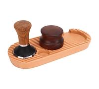 Nikou Ensemble de support de distributeur de marteau, base de 58 mm, poignée en bois, tampon à café antidérapant, station de tamponnage pour la maison, la cuisine, le café, le restaurant