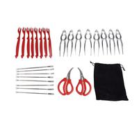 Nikou Ensemble d'outils pour fruits de mer, 3 pièces en acier inoxydable, pince à homard, crabe, casse-noix, comprend une cuillère, une fourchette et un sac de rangement pour la cuisine