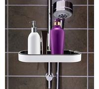 Nikou Étagère de rangement réglable pour shampooing et savon, étagère de rangement de salle de bain avec plateau de pommeau de douche, multifonction pour pommeau de douche, installation facile, design