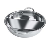 Nikou Faitout épais en acier inoxydable, 27 cm, deux saveurs séparées, induction, double saveur, pour la maison et le jardin