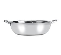 Nikou Faitout épais en acier inoxydable de 31 cm avec séparation à deux saveurs, plaque à induction, double saveur, pour la maison et le jardin, compatible avec les cuisinières à induction