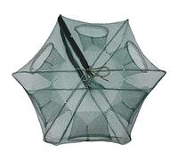 Nikou Filet de Pêche Automatique en Nylon pour Crevettes, 6 Trous Pêche Piège Net Pliable avec Ouvertures Zippées, Crabe Poisson Fonte Piège pour Anguille, Crevettes, Crabes