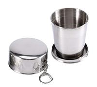 Nikou Gobelet Télescopique Acier Inoxydable, Camping Pliable boire un verre tumbler avec Couvercles Trousseau de Camping Voyage randonnée en plein air Pêche Alpinisme