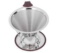 Nikou Goutteur à café réutilisable, filtre à café en acier inoxydable et silicone avec support, capacité de 1 à 6 tasses, cône de café, facile à nettoyer, entonnoir filtre à café