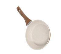 Nikou Grande poêle à frire antiadhésive avec poignée en bois, poêle à frire en alliage d'aluminium pour œufs, steak, crêpes, compatible avec cuisinière à induction, chauffage rapide, fond plat