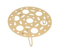 Nikou Grille de cuisson à la vapeur en acier inoxydable, plateau pliable multifonction pour raviolis et œufs, support rond pour ustensiles de cuisine, usage domestique et restaurant, finition dorée